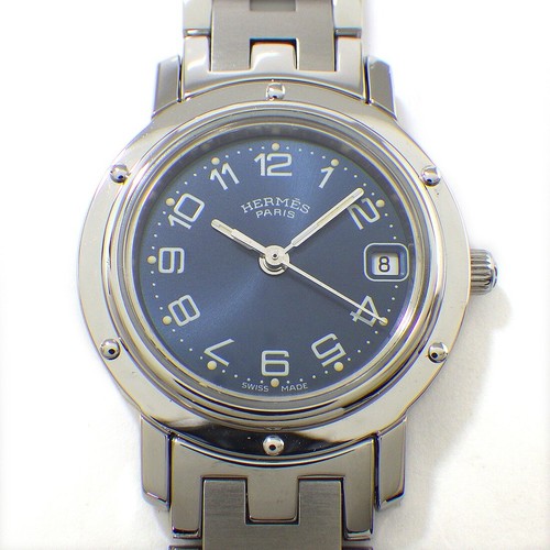 HERMÈS Orologio HERMES Clipper CL4.210 Data Raggio di Sole Quadrante Blu Acciaio Inox Quarzo