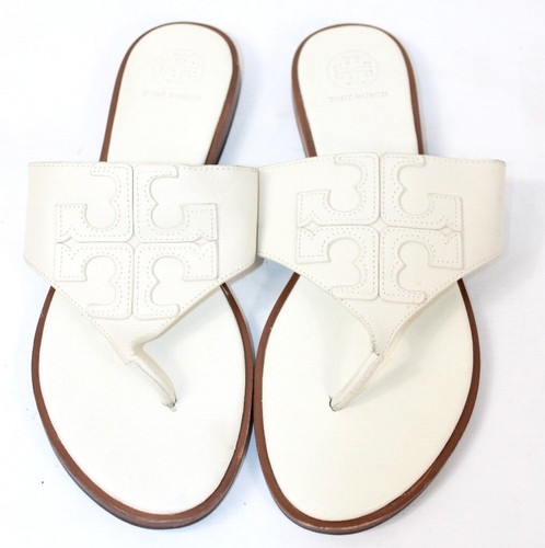 Sandali Tory Burch Jamie Dulce De Leche logo perizoma vegano in pelle taglia 9 M