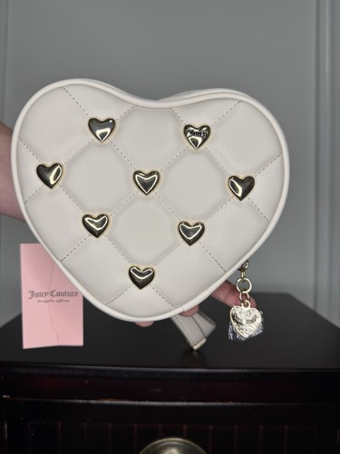 JUICY COUTURE Juice Couture Heart Purse Valentine Colorful Love Crossbody Crystal White Rare