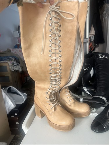 stivali free people x jeffrey campbell platform hensley sopra il ginocchio stringati zip