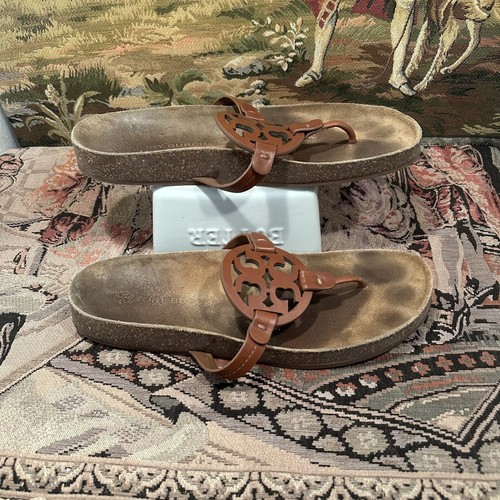 Tory Burch Miller Cloud sandali donna 11 M pelle marrone sughero spiaggia outdoor