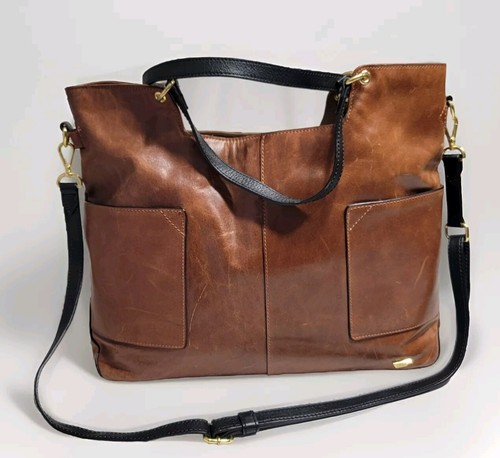 IIIBeCa by Joy Gryson Premium Luxury Italian Soft Leather Large Bag Tan Purse