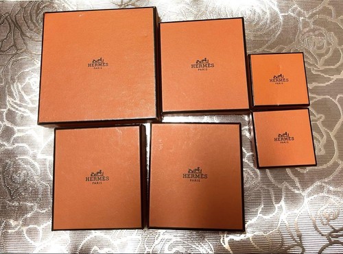 HERMÈS JEWELRY Hermes empty box case storage earrings bracelet jewelry velour orange mzmr A