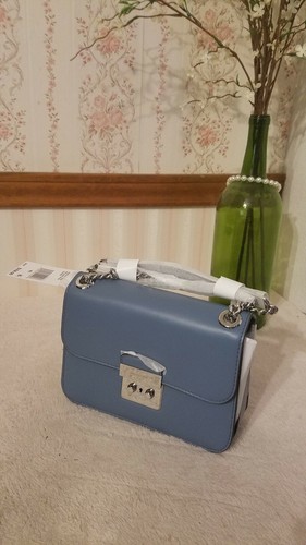 Michael Kors Sloan Editor Borsa a tracolla in pelle denim medio 30H6SS9L2L $358