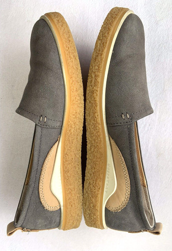 Ecco Crepetray Women's Size 7   EU 38 Gray Leather Slip On Loafers Suede