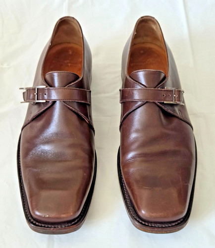 HERMÈS Scarpe eleganti mocassino vintage Hermes Paris in pelle marrone Made in Italy taglia 41 5