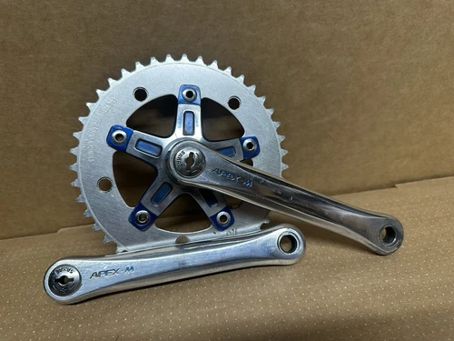 Sr Apex m Blue Three Piece Cranks Asco Chain Ring And Chain Ring Bolts Old Bmx