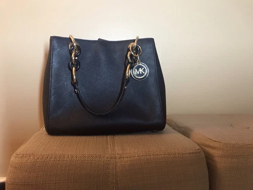 BORSA A TRACOLLA MICHAEL KORS CYNTHIA NERA SAFFIANO IN PELLE