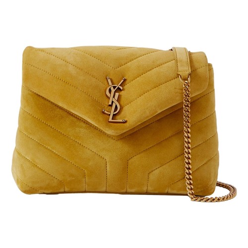 SAINT LAURENT (YSL) Borsa a tracolla media Saint Laurent Loulou Monogram Chartre scamosciata nuova
