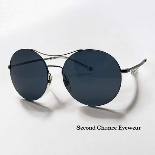 GUCCI EYEWEAR Gucci GG 4252 S KJ14X Round Sunglasses 58mm Matte Black Dark Blue Lens Italy