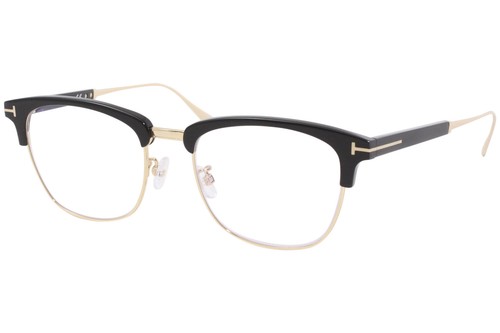 Tom Ford TF5590 F B 001 Eyeglasses Shiny Black Rose G Titanium Optical Frame
