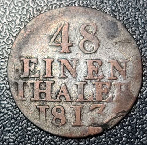 1813 German States SAXONY ALBERTINE 1 48 Thaler AL527