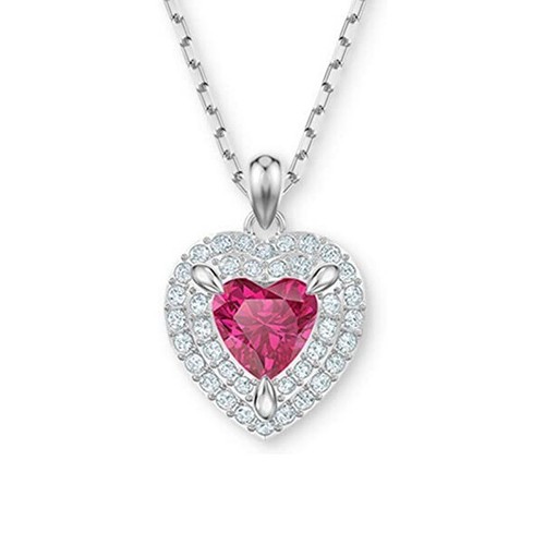 Collana Cuore Rosso Cristallo Swarovski