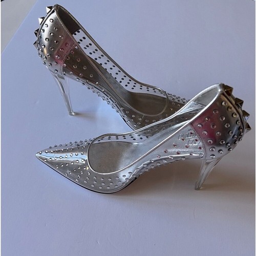 DÉCOLLETÉ VALENTINO GARAVANI ROCK STUD IMPREZIOSITE ARGENTO CHIARO TAGLIA 41 US 11 NUOVE SENZA ETICHETTE