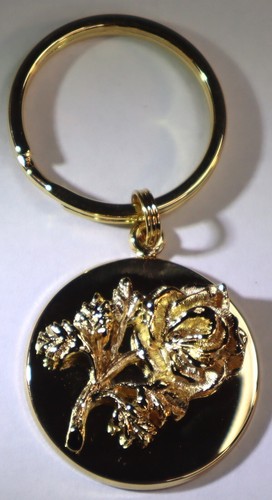 Vintage Avon Keepsake 3D Rose Convertible Pendant Necklace Key Ring 1886 1986