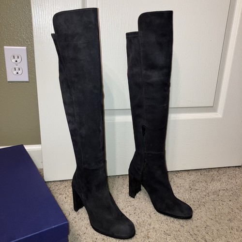 STUART WEITZMAN Boots ALLJILL Anthracite (Dark Gray)  Sz 5.5 M Made in Spain NEW