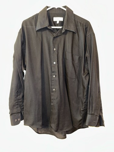 SAINT LAURENT (YSL) YVES SAINT LAURENT Camicia nera manica lunga con bottoni uomo 16 1 2  32 33
