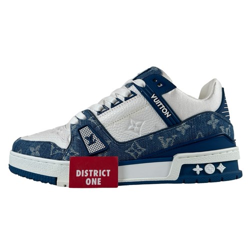 Louis Vuitton Trainer Monogram Denim White Blue   Size LV 6.5 / 7.5 US   1A9JGZ