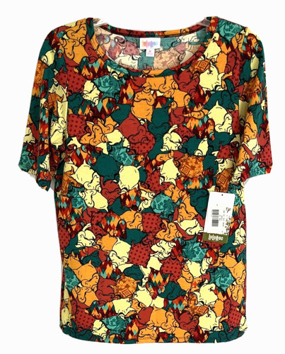 Nuova camicia LuLaRoe Disney Gigi Oogie Boogie taglia M multicolore pull on donna LL12P