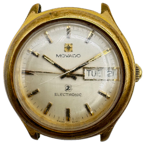 Vintage Movado 20 0030 505 Zenith Day Date Men's Electronic Wristwatch Swiss