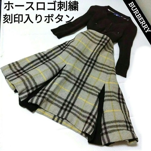 Gonna stile abito aderente Burberry blu etichetta multicolore taglia S usata ottime condizioni