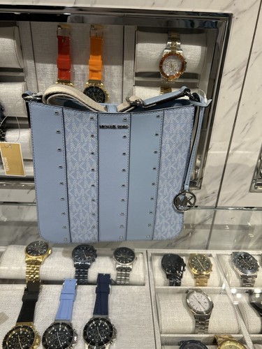 WANDLER Borsa a tracolla Michael Kors Jet Set viaggio blu cielo chiaro piccola NS nuova con etichetta $428