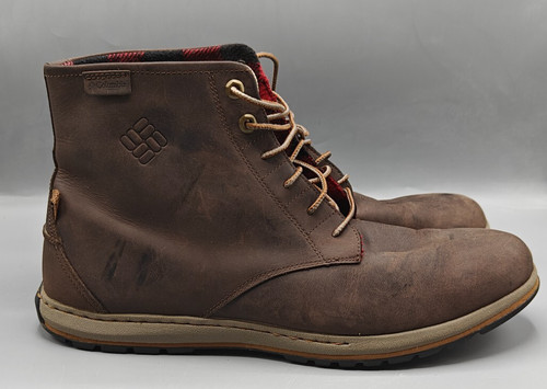 Columbia Davenport Six Brown leather Waterproof Shoes Men Size 14 YM5137