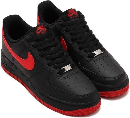 TKEES Nike Air Force 1 '07 FJ4146 002 Nero Nero Rosso Universitario Scarpe Uomo Sneaker