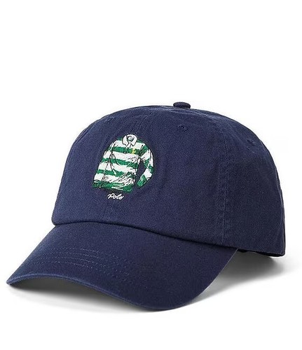 Polo Ralph Lauren Embroidered Cotton Rugby Shirt Twill Sport Cap O/S Navy NWT