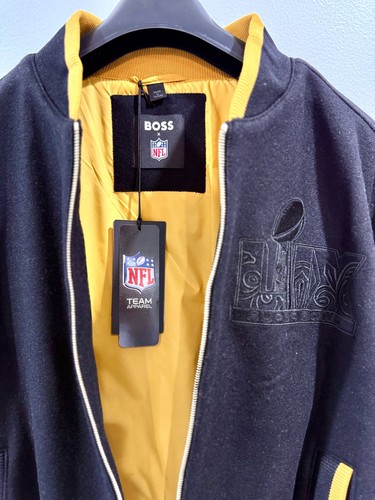 HUGO BOSS BOSS x NFL x Super Bowl LIX Jacket with Leather Sleeves (Dead Stock   Last One)