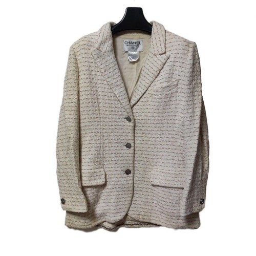 Giacca CHANEL BOUTIQUE colletto sartoriale 98P cotone numero inciso bottone taglia 40