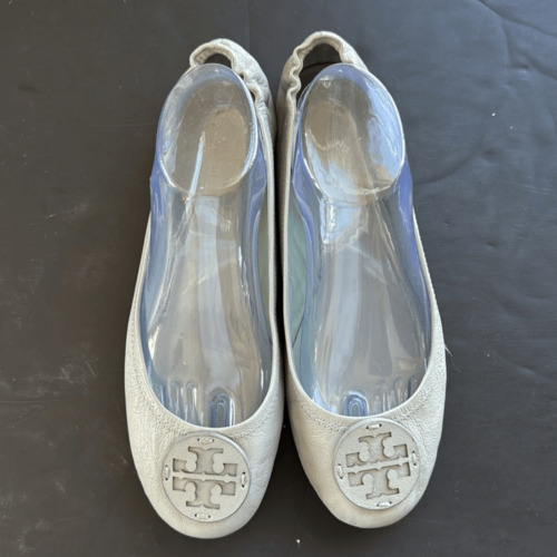 Balletto da viaggio Tory Burch donna taglia 10 5 Minnie con logo in pelle blu Audrey