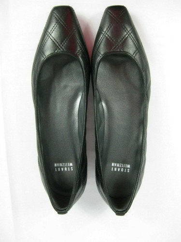 STUART WEITZMAN QUIBBLE QUILTLEA CHAIN HEEL   BLACK    SIZE 8B    NEW IN BOX