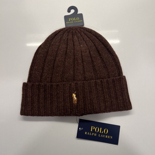 Polo Ralph Lauren Signature Merino Cuffed Knit Beanie Winter Hat Pony Logo