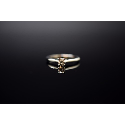 Anello di fidanzamento solitario Cartier   0 23 ct.   Platino 950   Misura anello 50