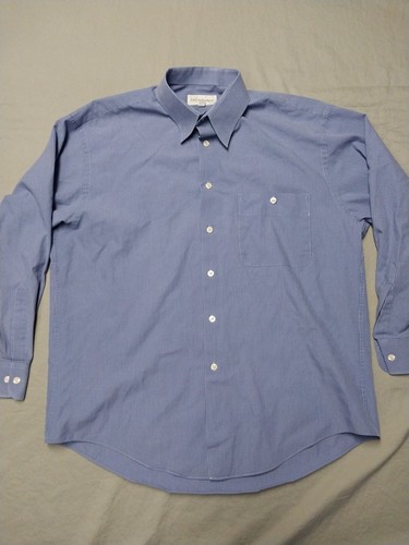 SAINT LAURENT (YSL) yves saint laurent camicia uomo grande blu righe bottoni manica lunga 16 32 33