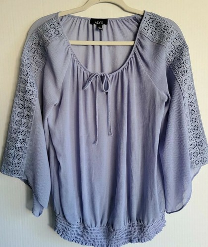 Camicia Alyx viola inserto in pizzo manica lunga scorrevole taglia M