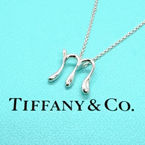 Tiffany & Co. Collana Iniziale "M" Mini Argento SV925 Alfabeto Ciondolo Catena