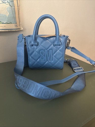 Borsa borsa a tracolla Steve Madden BBABI trapuntata blu marino nuova con etichette