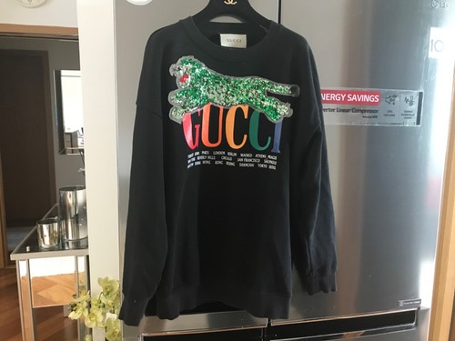 Maglione Gucci Paillettes Tigre Nero Taglia L