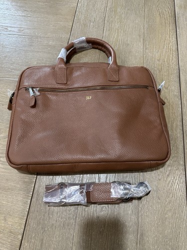 MAKR Mark and Graham Leather Briefcase Brown Laptop Bag Work travel read description