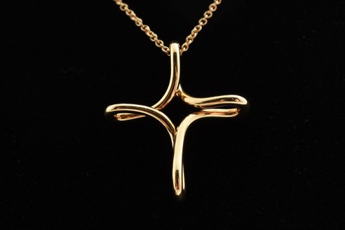 Tiffany & Co Infinity Cross Pendant Necklace K18 Yellow G 40㎝ Large version