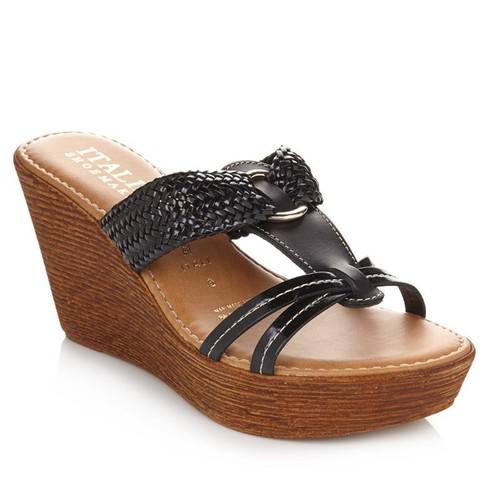 TKEES Sandalo calzolaio italiano "Sedona" tessuto slide   10  nero