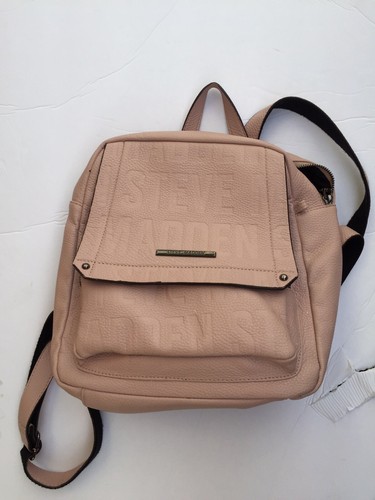 Steve Madden women 12" M Backpack Purse Bag Pink Blush Faux Leather Polyester