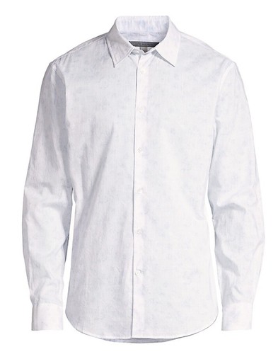 New Mens John Varvatos Slim Fit Sky Light Floral Lightweight Cotton Shirt XXL