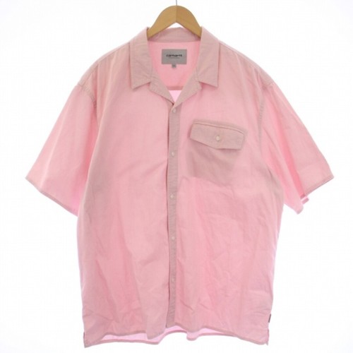 Carhartt WIP S CLOVER SHIRT OPEN COLLAR SHORT SLEEVE XXL PINK BM U bc38fe5de6