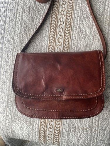 THE BRIDGE Borsa a tracolla vintage in vera pelle marrone