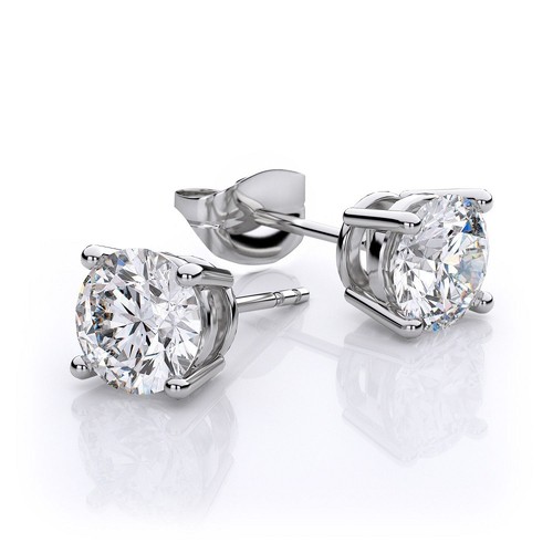 TIFFANY & CO. Classic Style 5.00 CT Earrings Set GIA Certified 18k G Round Cut Diamond