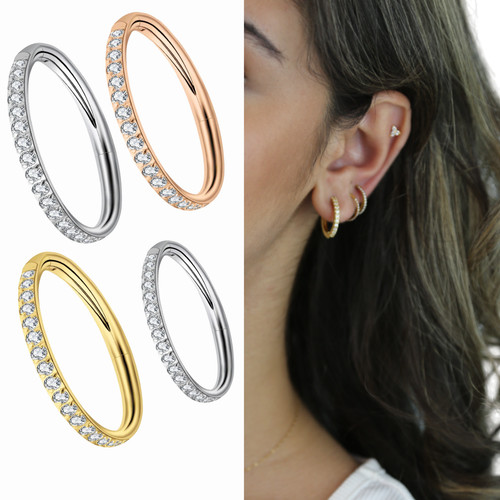 Titanium Hanging Segment Ring Septum Piercing Clicker Ring Ear Nose Lip Piercing