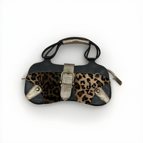 Rara borsa vintage Guess stampa leopardata anni 2000 ecopelle y2k